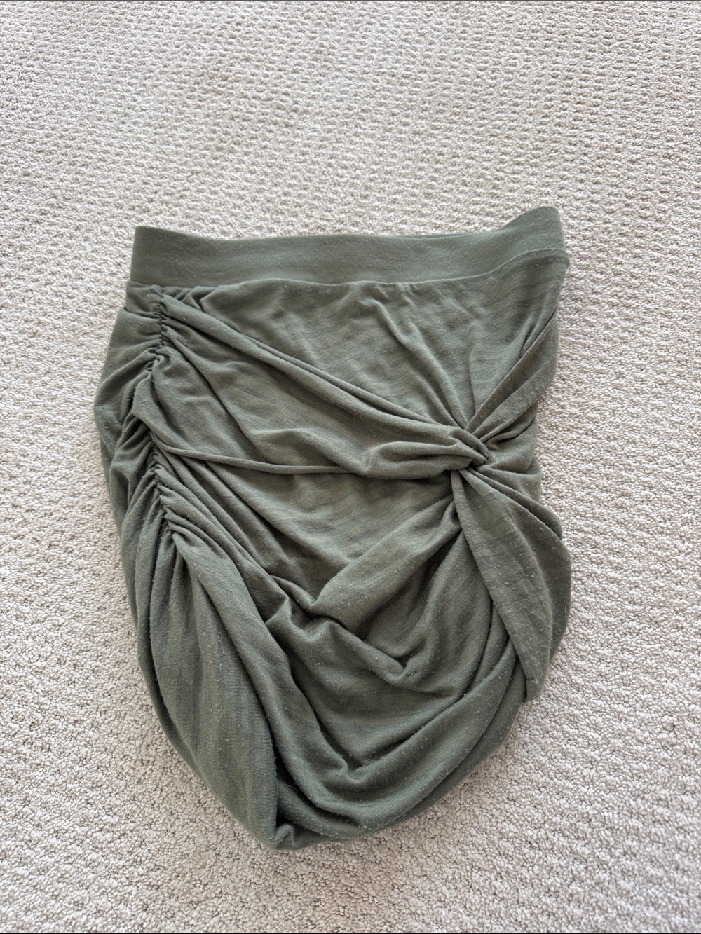 Free People Olive Knot-Front Mini Skirt